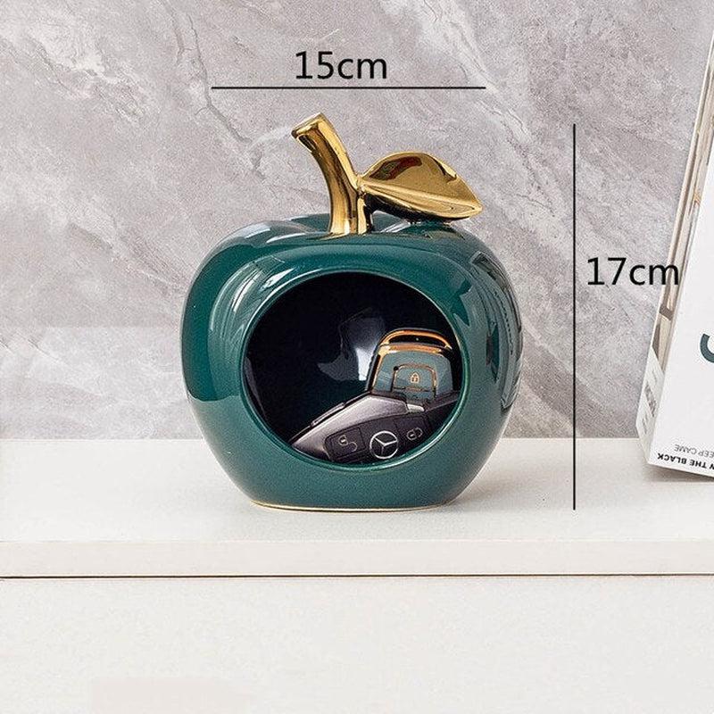 Hollow Golden & Ceramic Apple Art Crafts Ornaments | Luxurious Home Furnishings for Living Room, Bedroom